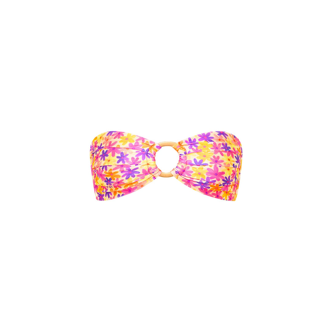 Strapless Bandeau Bikini Top in Daisy Dreamer