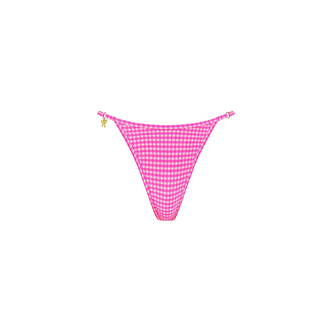 Charm Adjustable Cheeky Bikini Bottom in Diva Pink