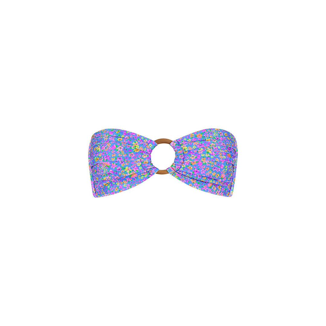 Strapless Bandeau Bikini Top in Bubblegun Blossom