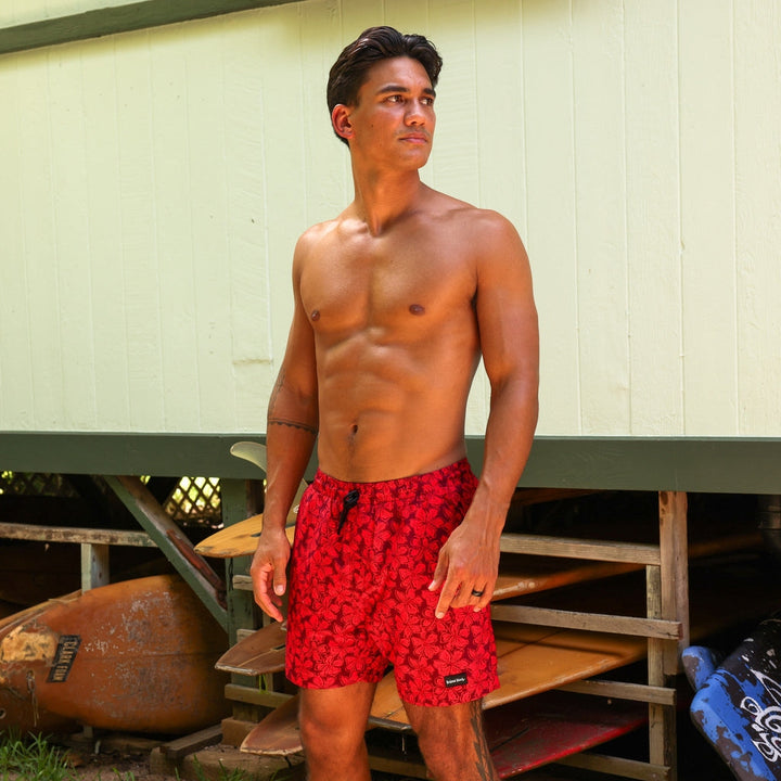 Mens Swim Trunks in Sassy Sangria