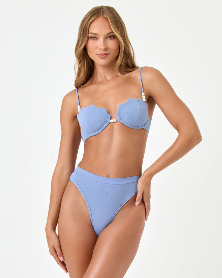 Lucia Bikini Bottom in Chambray