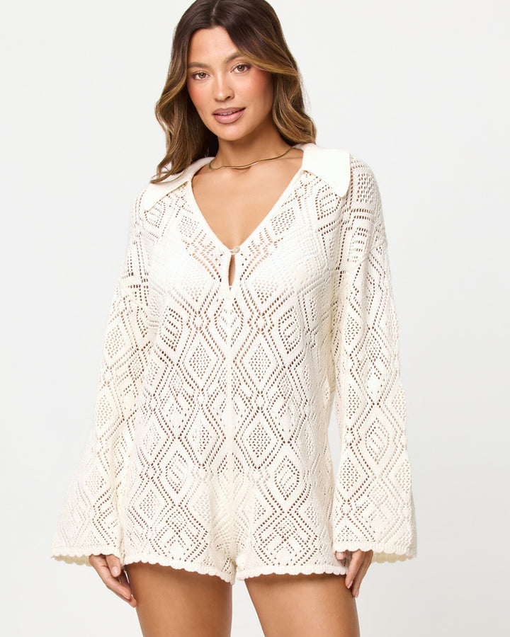 Golden Daze Romper in Cream