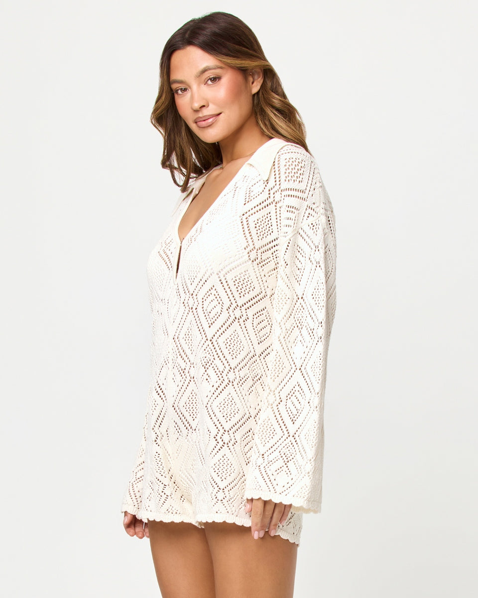 Golden Daze Romper in Cream