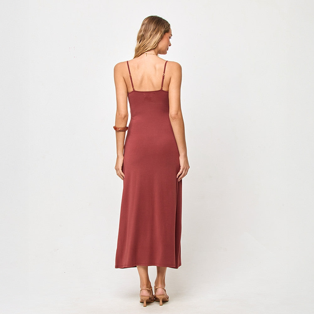 Freya Maxi Dress in Dusty Fig