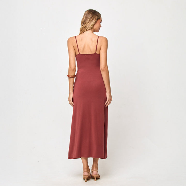 Freya Maxi Dress in Dusty Fig
