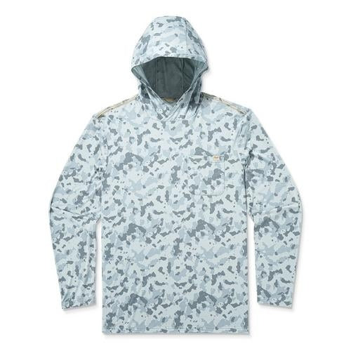 Buxton Hagood Hooded Perfomance Long Sleeve in Granite Foxhole Camo