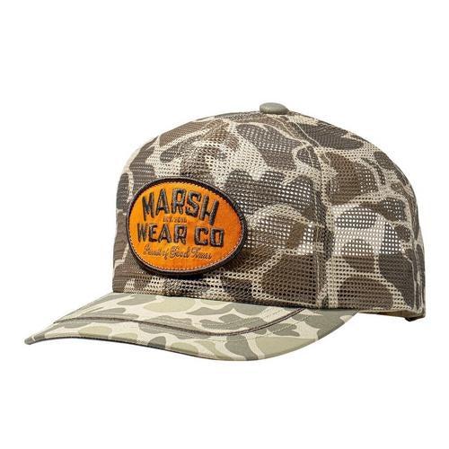 Outpost Mesh Trucker Hat in Khaki Mallard Camo