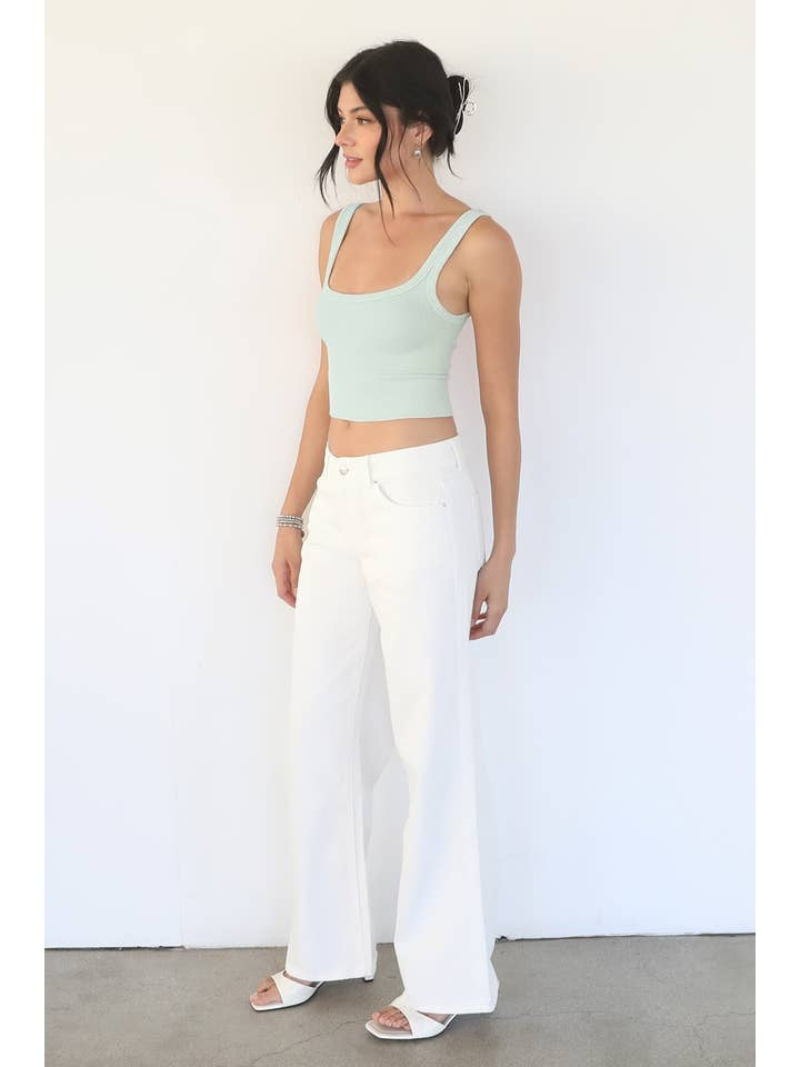 Vintage Chevron Crop Top in Oasis
