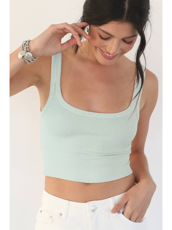 Vintage Chevron Crop Top in Oasis