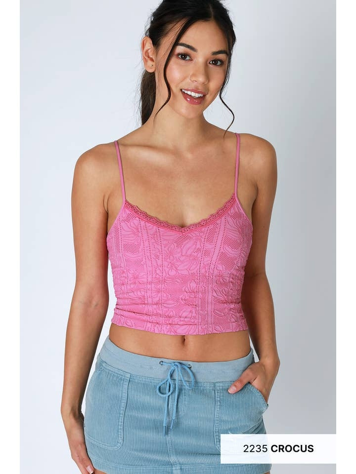 Double Lace Trim Cami in Crocus