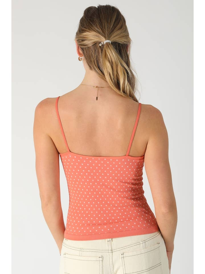Polka Dot Stripe Cami in Teracotta