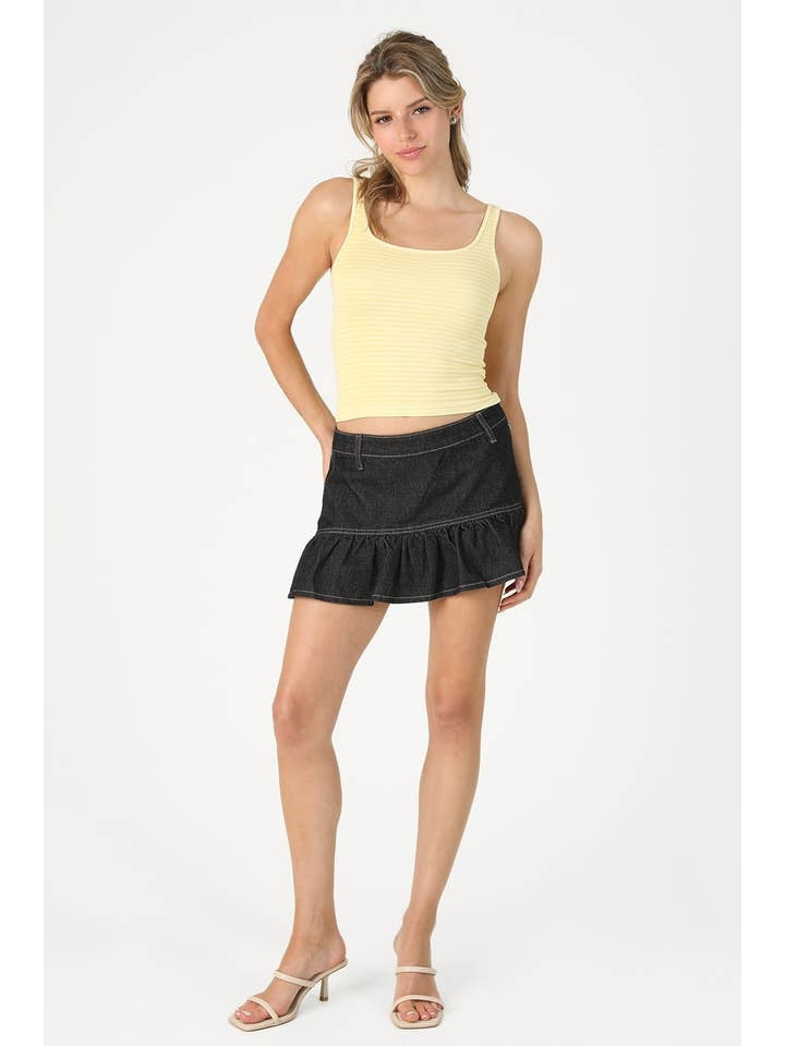 Striped Tank Top in Pale Banana