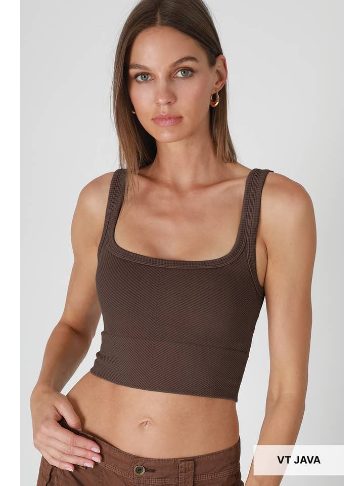 Vintage Chevron Crop Top in Java