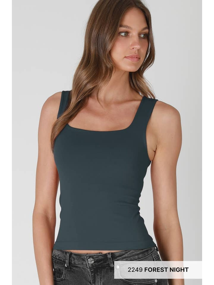 Clean Line Square Top in Forest Night