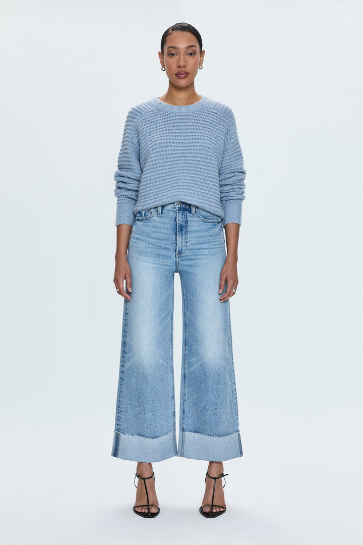 Lana Crop Cuffed High Rise Jean in Snowcat