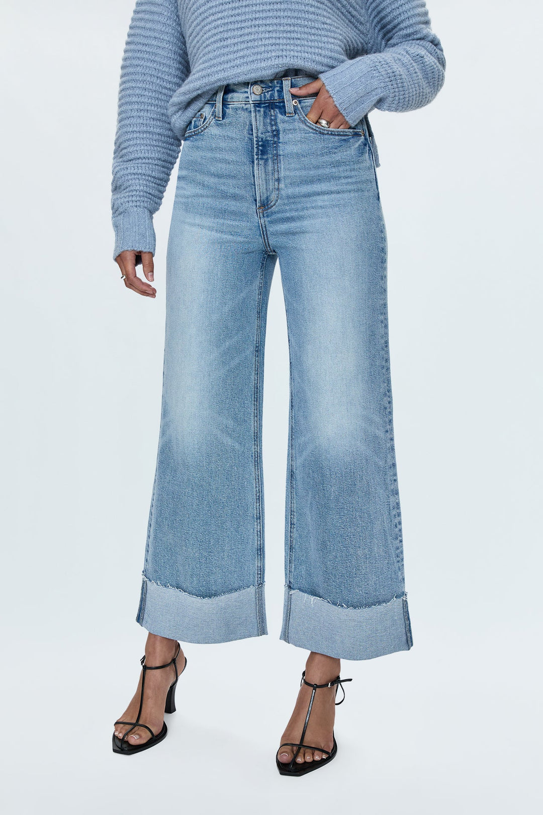 Lana Crop Cuffed High Rise Jean in Snowcat