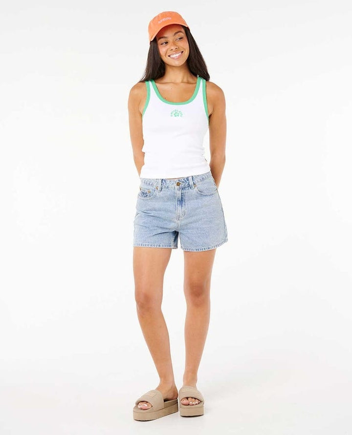 Luxe Surf Ribbed Tank in Irish Green