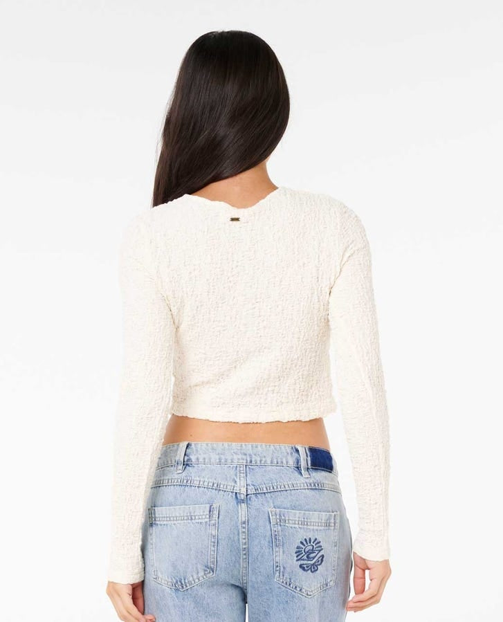 Sunset Luau Texture LS Tee in Shell