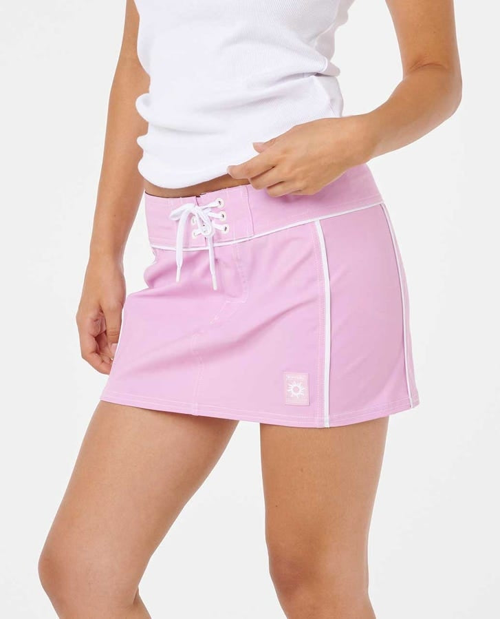 Stephanie Gilmore Spliced Boardshort Skirt in Mauve