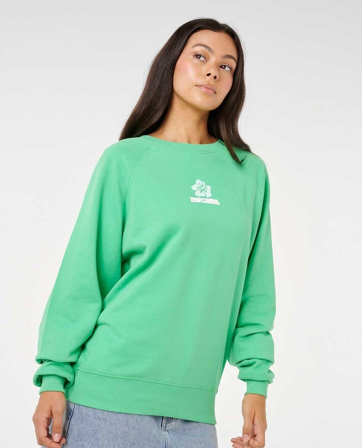 Luxe Surf Raglan Relaxed Crew Green