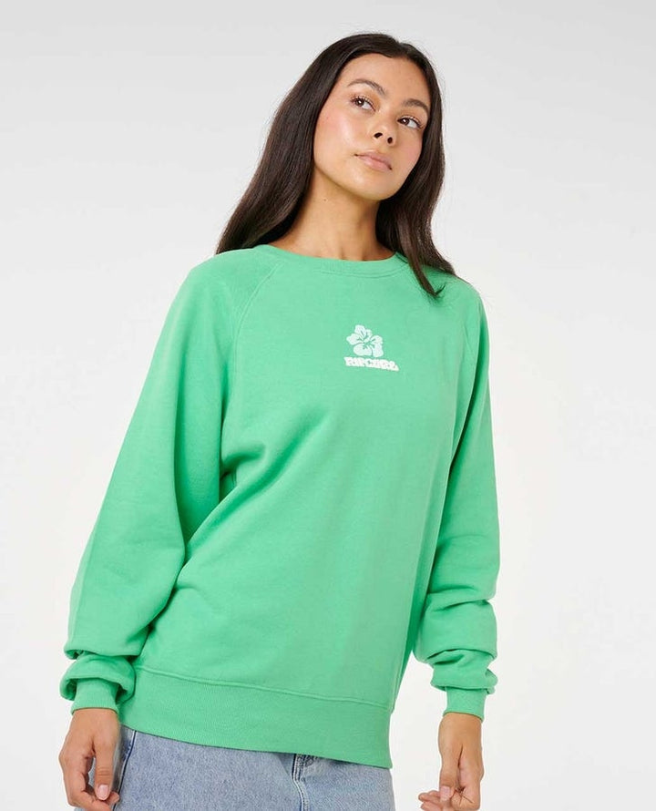 Luxe Surf Raglan Relaxed Crew Green