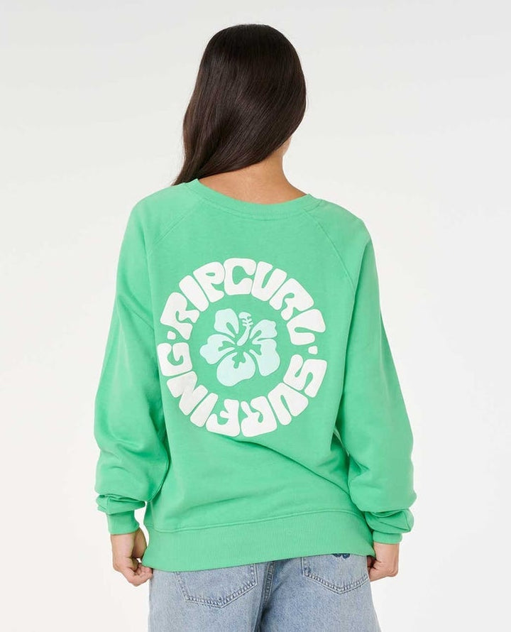 Luxe Surf Raglan Relaxed Crew Green