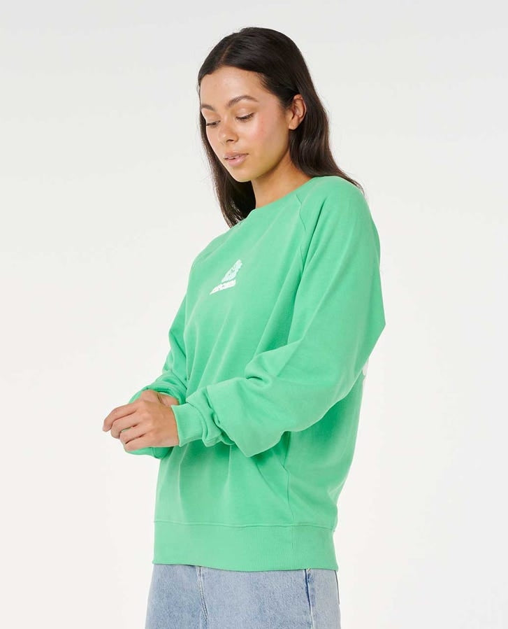 Luxe Surf Raglan Relaxed Crew Green
