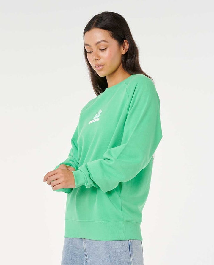 Luxe Surf Raglan Relaxed Crew Green