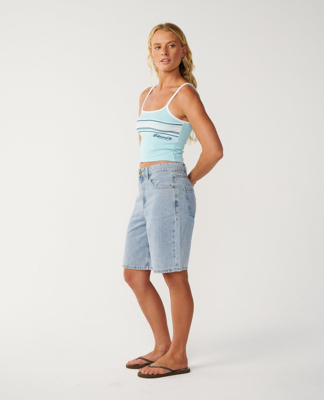 Retro Swell Cami in Light Blue
