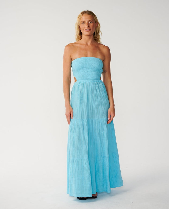 Premium Surf Maxi Dress in Sky Blue