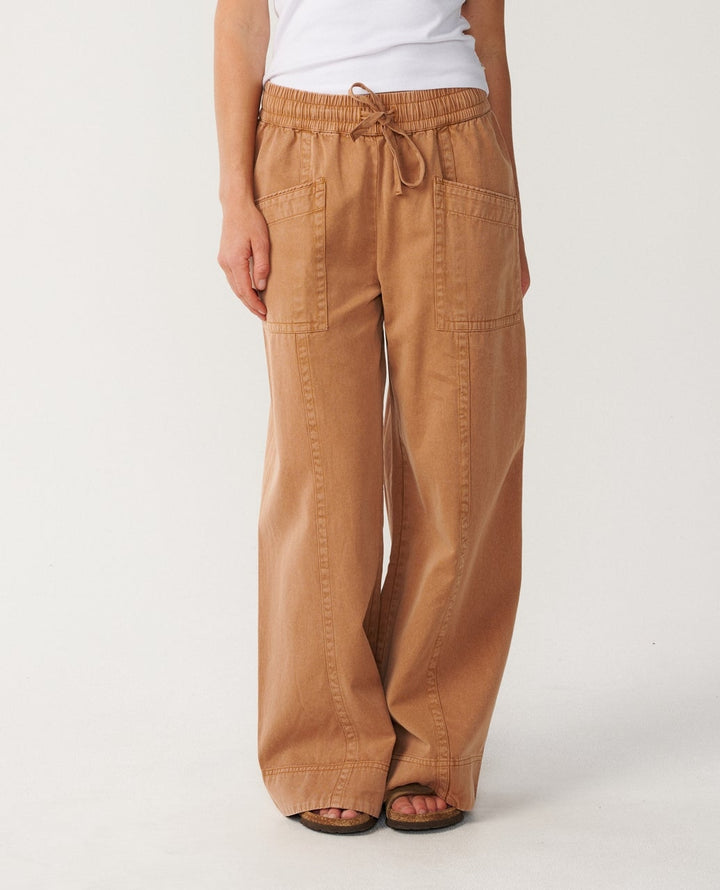 Bossa Nova Twill Wide Leg Pant in Brown