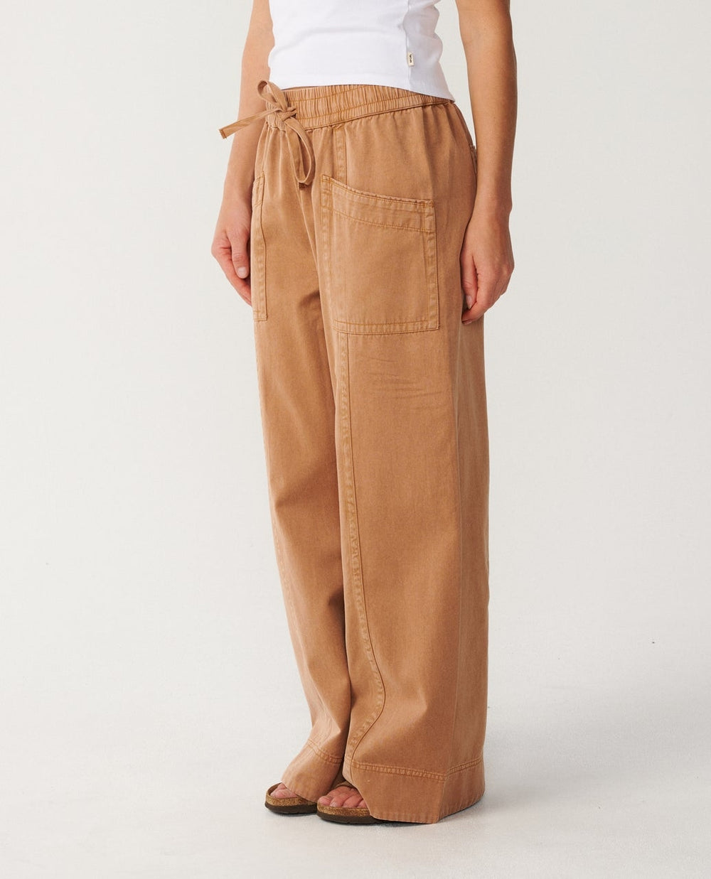 Bossa Nova Twill Wide Leg Pant in Brown
