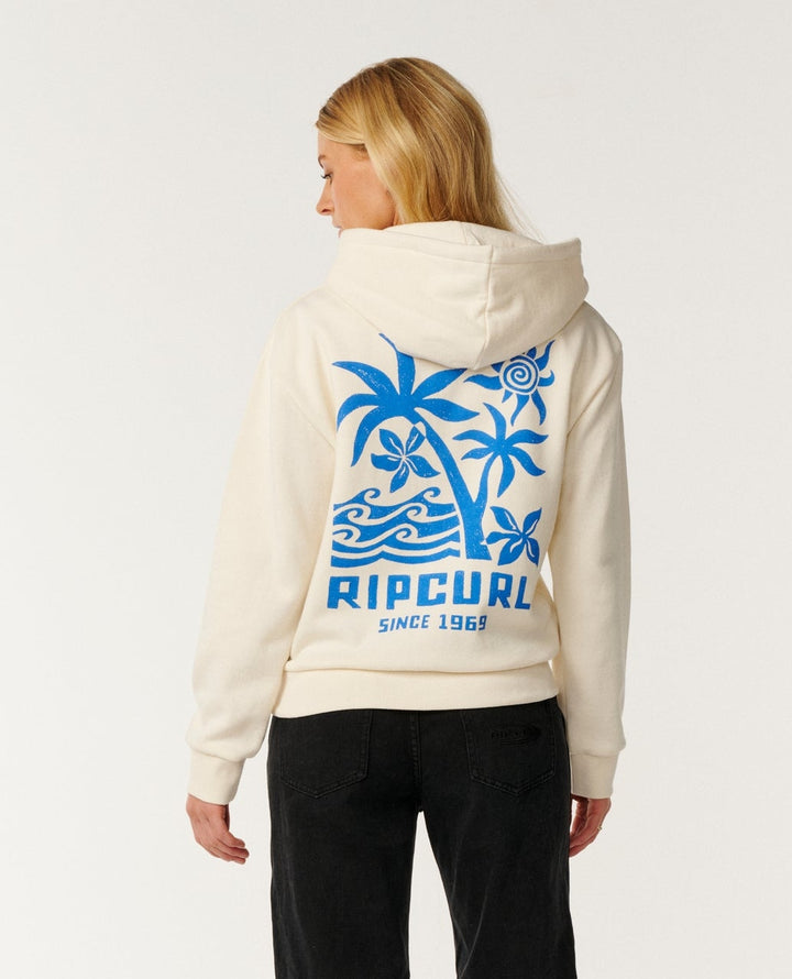 Paraiso Standard Zip Thru Hoodie in Bone