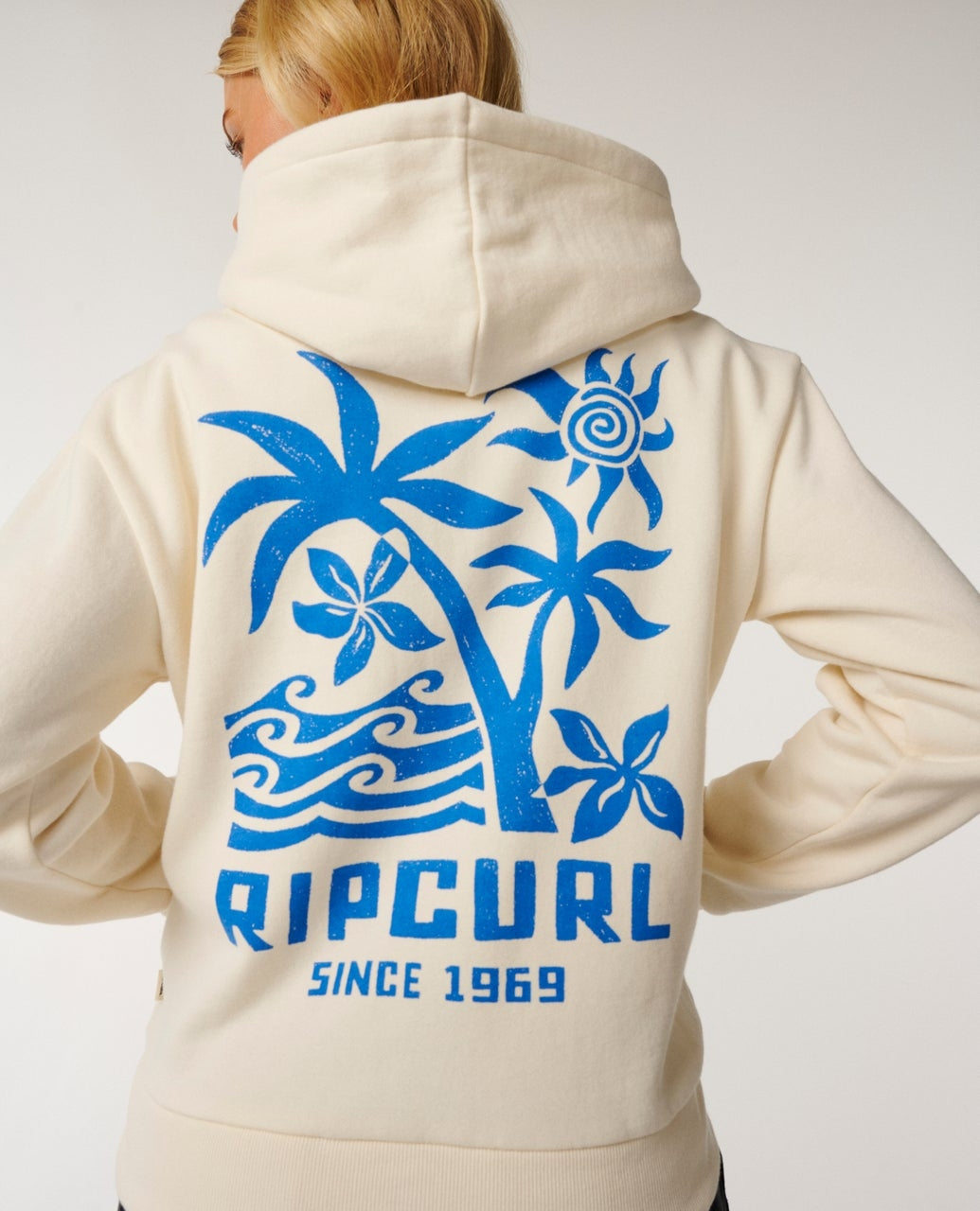 Paraiso Standard Zip Thru Hoodie in Bone