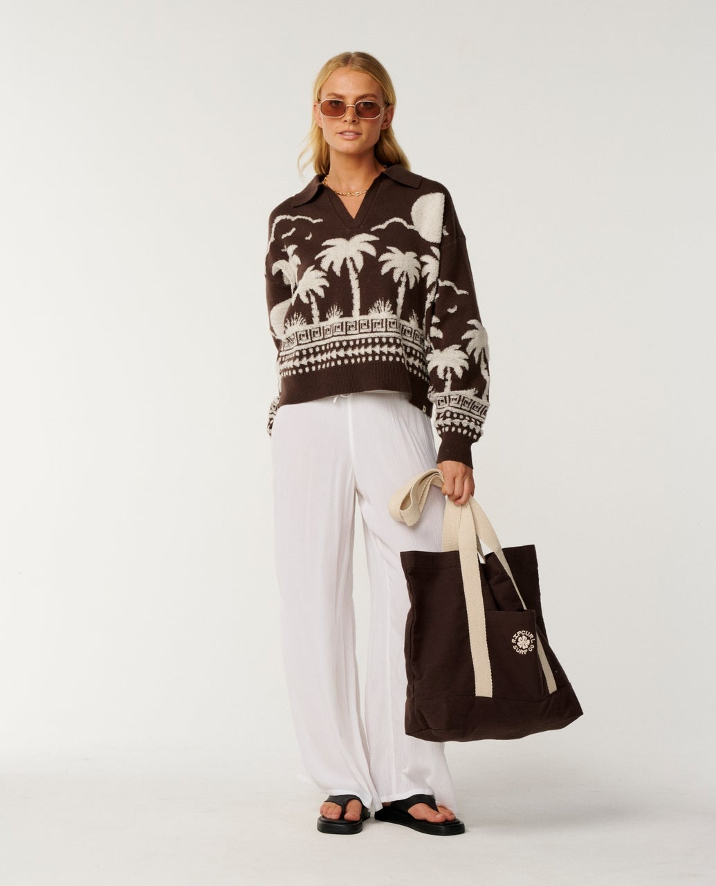 Paraiso Jacquard Sweater in Brown