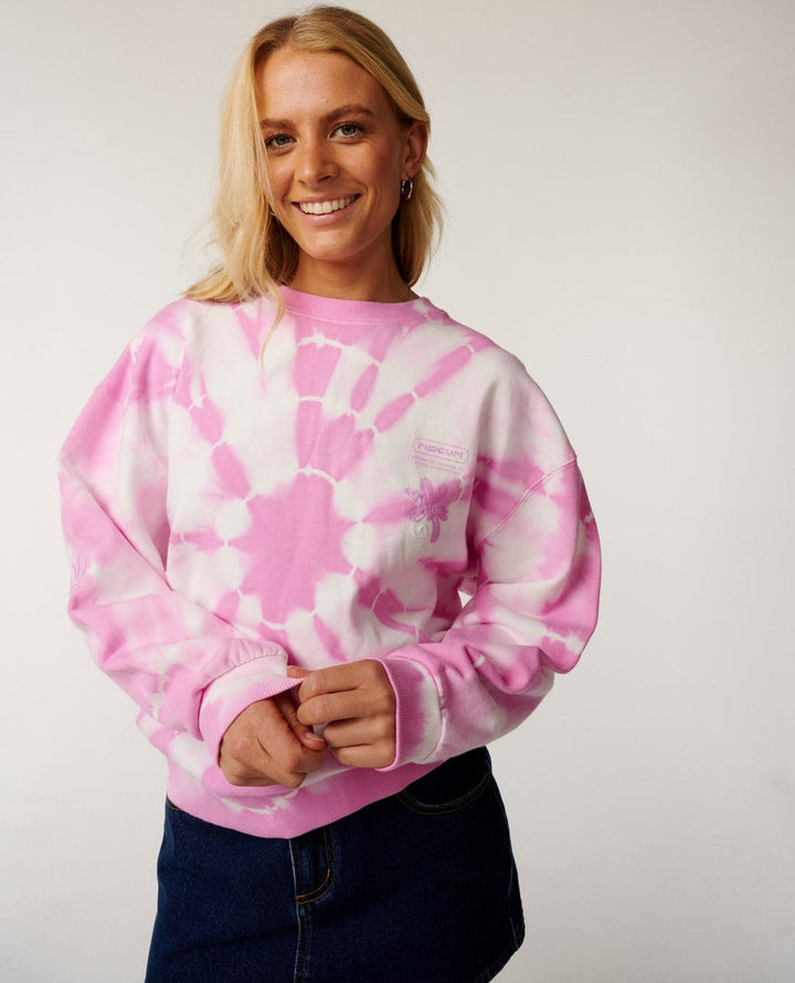 Echo Wave Drop Shoulder Crew Neck in Purple