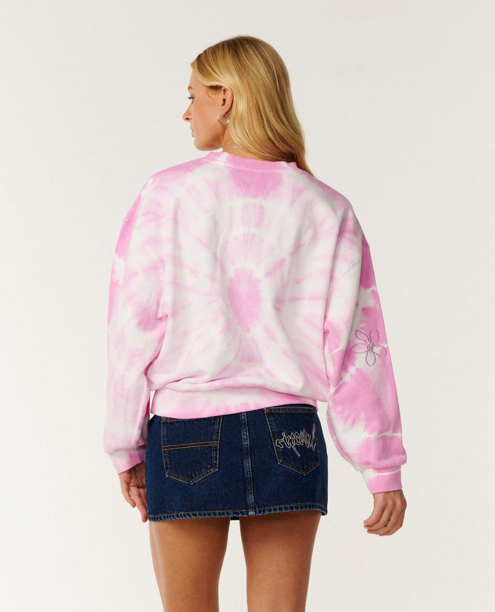 Echo Wave Drop Shoulder Crew Neck in Purple