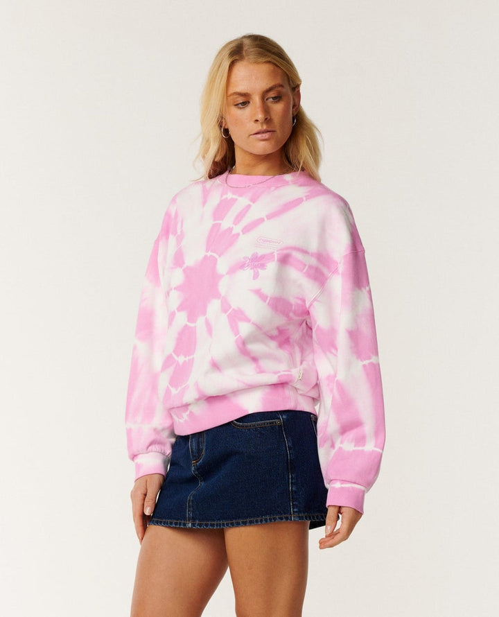 Echo Wave Drop Shoulder Crew Neck in Purple