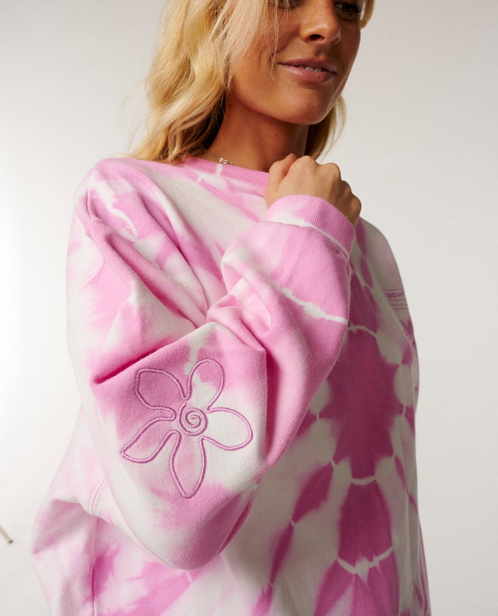 Echo Wave Drop Shoulder Crew Neck in Purple