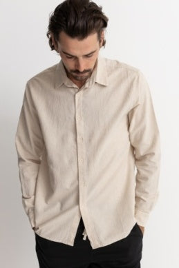 Classic Linen LS Shirt in Sand