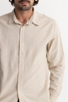 Classic Linen LS Shirt in Sand
