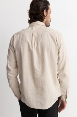 Classic Linen LS Shirt in Sand