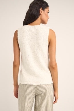 Adele Longline Knit Vest in White