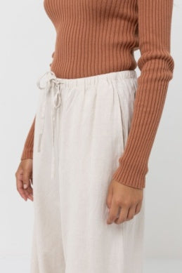 Classic Drawstring Pant in Oat