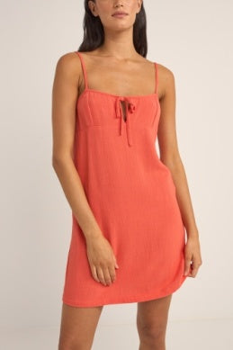 Seacoast Keyhole Slip Dress in Coral