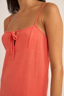 Seacoast Keyhole Slip Dress in Coral