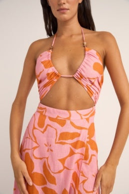 Bora Bora Floral Cut Out Maxi Dress in Pink