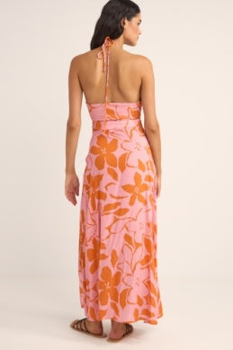 Bora Bora Floral Cut Out Maxi Dress in Pink