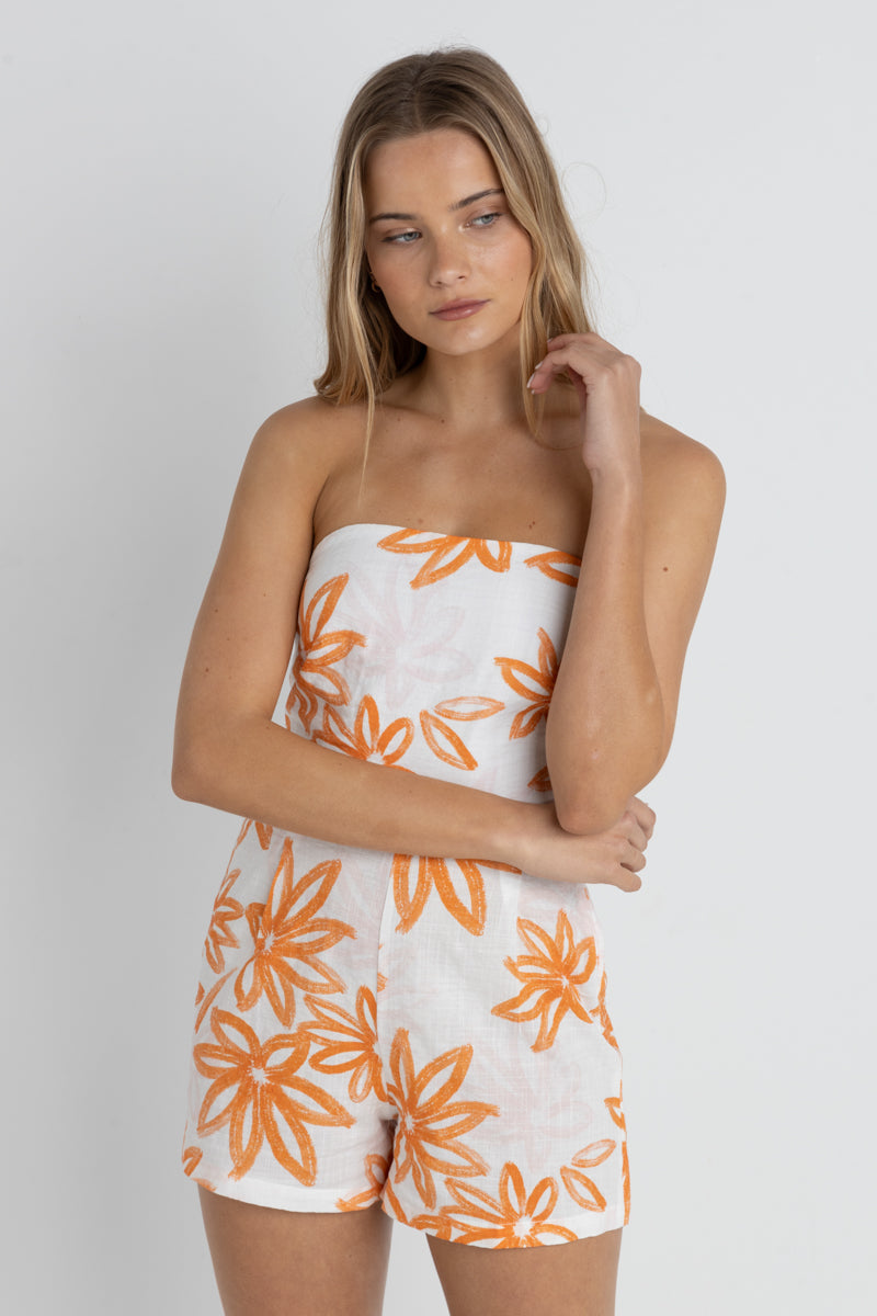 Rhythm Sanctuary Floral Strapless Romper