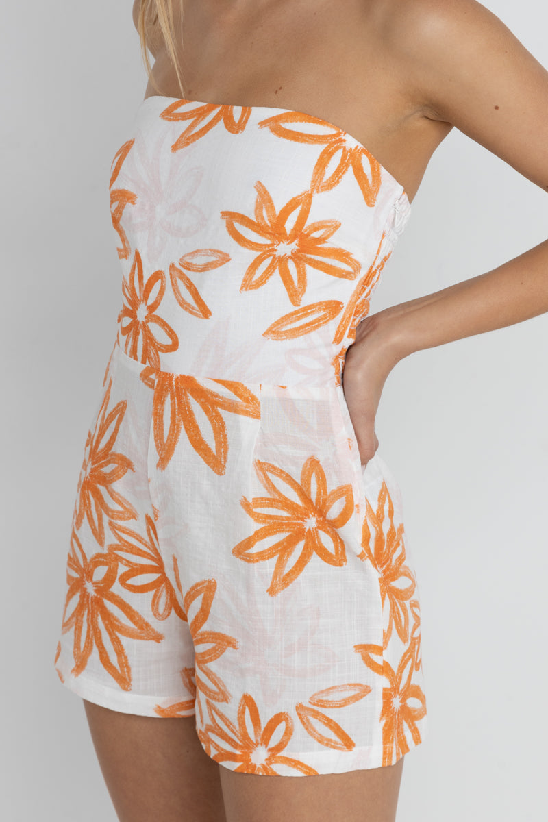 Rhythm Sanctuary Floral Strapless Romper